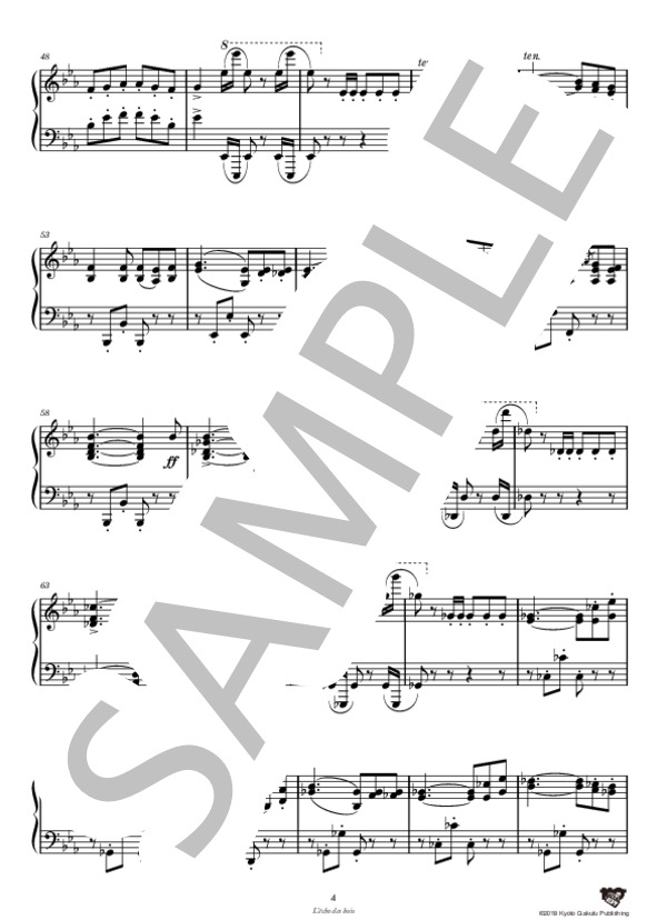 森のこだま (テクラ・バダジェフスカ) / ピアノソロ 中〜上級 - サンプル譜面 5/5