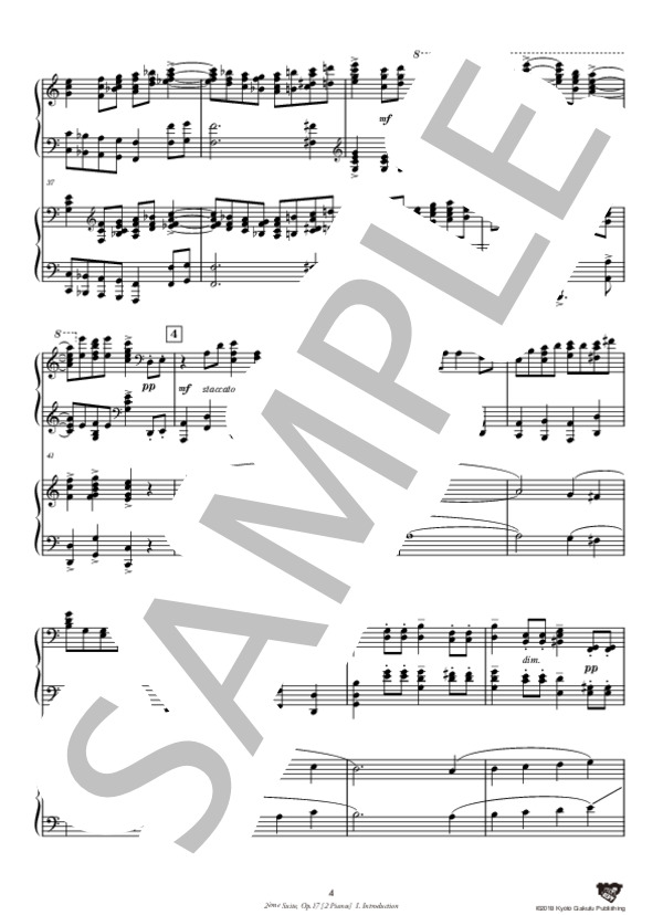 組曲第2番 作品17［2台ピアノ］ 第1曲 序奏 (セルゲイ・ラフマニノフ) / ピアノソロ 中〜上級 - サンプル譜面 5/5