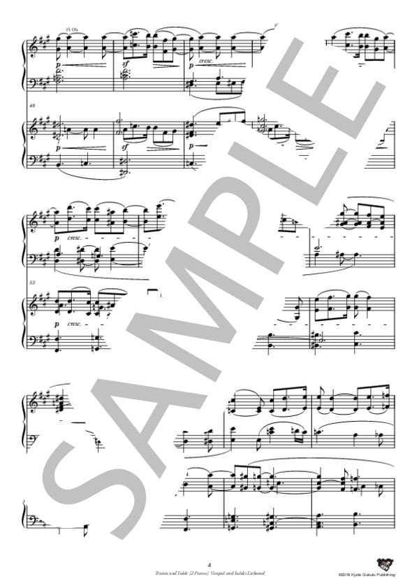楽劇『トリスタンとイゾルデ』［2台ピアノ版］ 第一幕への前奏曲 / イゾルテの愛の死 (リヒャルト・ワーグナー) / ピアノソロ 中〜上級 - サンプル譜面 5/5