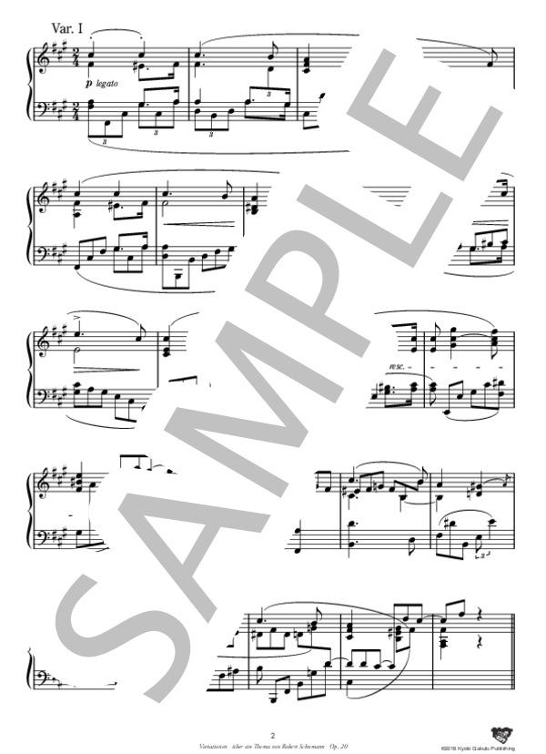 ロベルト・シューマンの主題による変奏曲 作品20 (クララ・シューマン) / ピアノソロ 中〜上級 - サンプル譜面 3/5