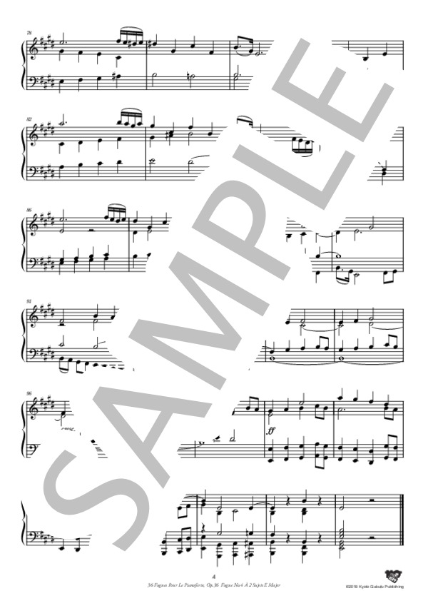 ピアノのための36のフーガ 作品36 フーガ 第4番 ホ長調「2つの主題による」 (アントニーン・レイハ) / ピアノソロ 中〜上級 - サンプル譜面 5/5