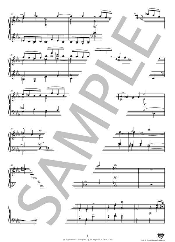 ピアノのための36のフーガ 作品36 フーガ 第6番 変ホ長調 (アントニーン・レイハ) / ピアノソロ 中〜上級 - サンプル譜面 3/5