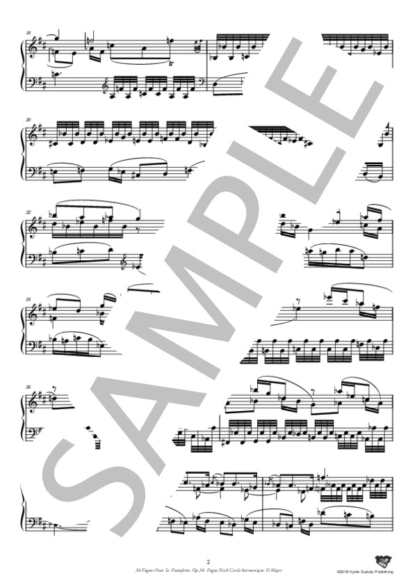 ピアノのための36のフーガ 作品36 フーガ 第8番 ニ長調「和声的円環」 (アントニーン・レイハ) / ピアノソロ 中〜上級 - サンプル譜面 3/5