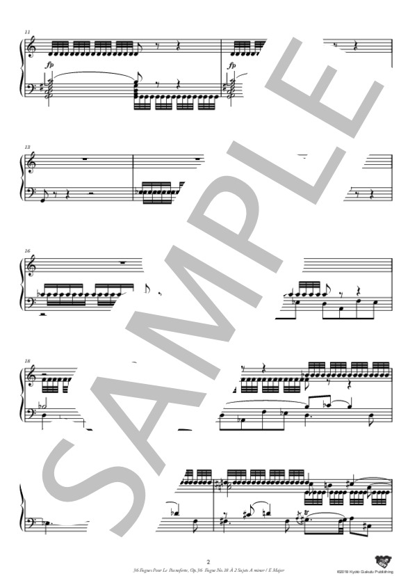 ピアノのための36のフーガ 作品36 フーガ 第18番 イ短調 / ホ長調「2つの主題による」 (アントニーン・レイハ) / ピアノソロ 中〜上級 - サンプル譜面 3/5