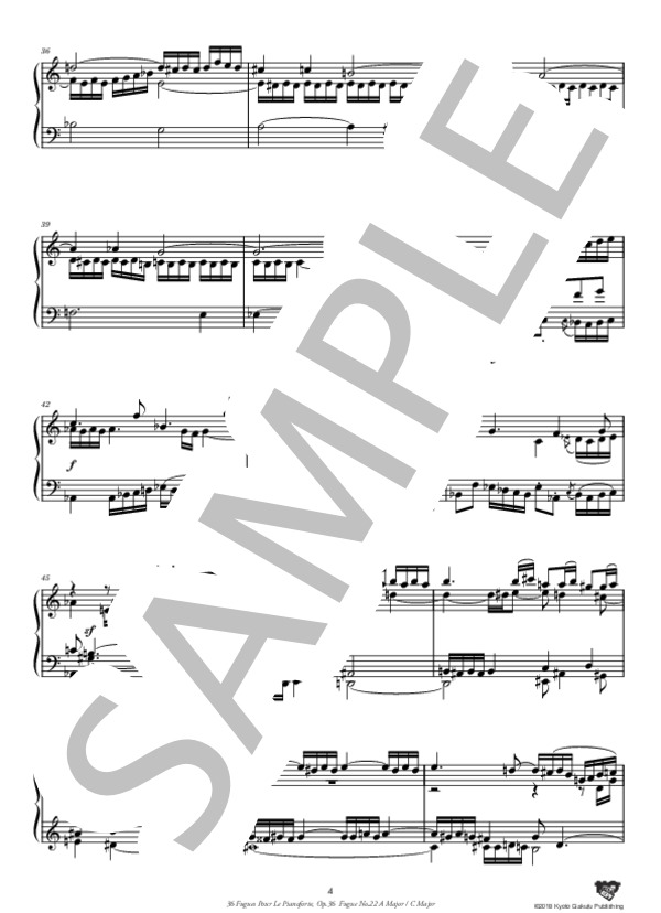 ピアノのための36のフーガ 作品36 フーガ 第22番 イ長調 / ハ長調 (アントニーン・レイハ) / ピアノソロ 中〜上級 - サンプル譜面 5/5