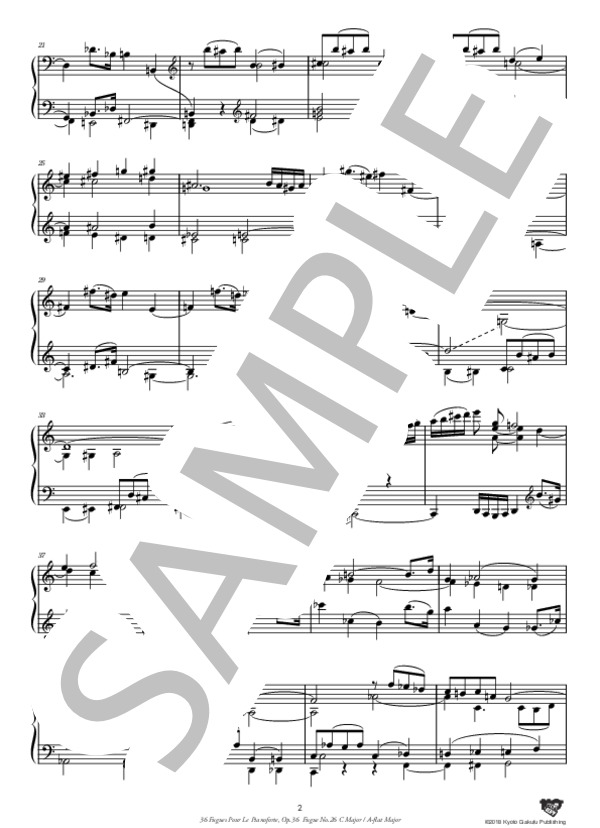 ピアノのための36のフーガ 作品36 フーガ 第26番 ハ長調 / 変イ長調 (アントニーン・レイハ) / ピアノソロ 中〜上級 - サンプル譜面 3/5