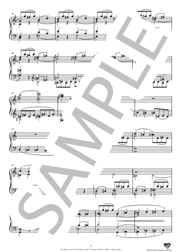 ピアノのための36のフーガ 作品36 フーガ 第26番 ハ長調 / 変イ長調 (アントニーン・レイハ) / ピアノソロ 中〜上級 - サンプル譜面 4/5