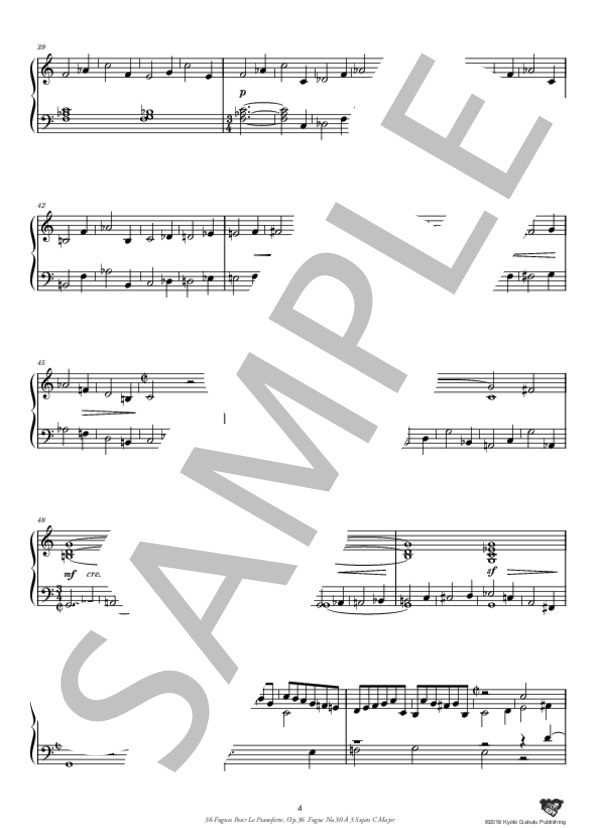 ピアノのための36のフーガ 作品36 フーガ 第30番 ハ長調 「3つの主題による」 (アントニーン・レイハ) / ピアノソロ 中〜上級 - サンプル譜面 5/5