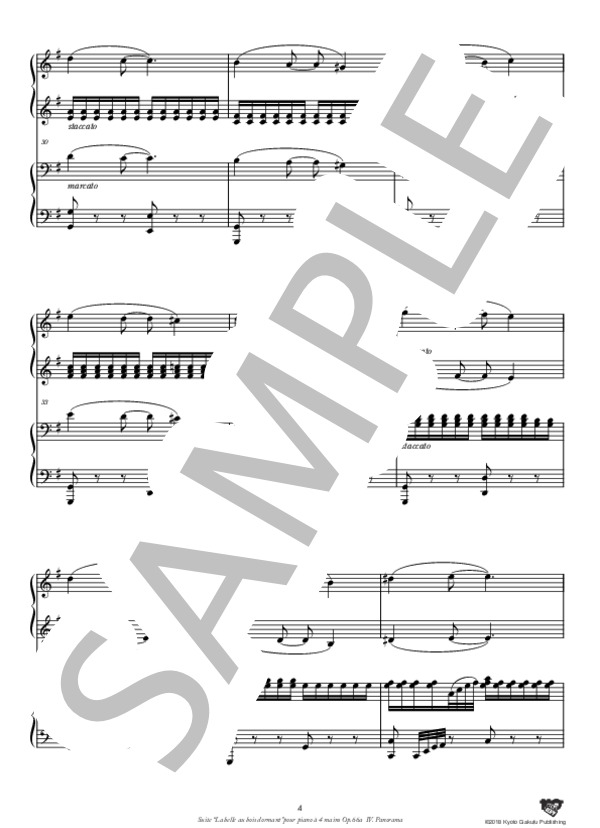 組曲『眠れる森の美女』作品66a［ピアノ連弾版］ 第4曲 パノラマ (ピョートル・イリイチ・チャイコフスキー) / ピアノソロ 中〜上級 - サンプル譜面 5/5