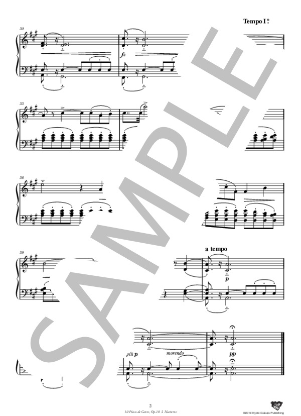 10の風俗的小品 作品10 第1曲 夜想曲 (ジュール・マスネ) / ピアノソロ 中〜上級 - サンプル譜面 4/5