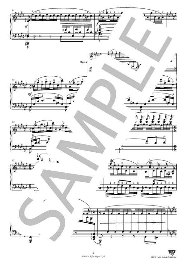 エチュード 変イ長調 作品5 (アナトーリ・リャードフ) / ピアノソロ 中〜上級 - サンプル譜面 3/5