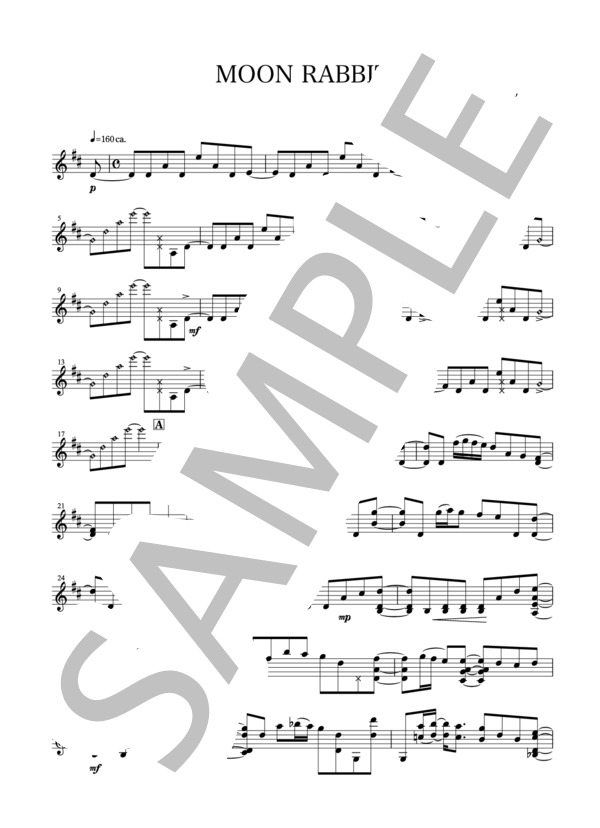 【Mn】Moon Rabbit  /  石橋敬三 (石橋 敬三) / マンドリン 中〜上級 - サンプル譜面 1/5