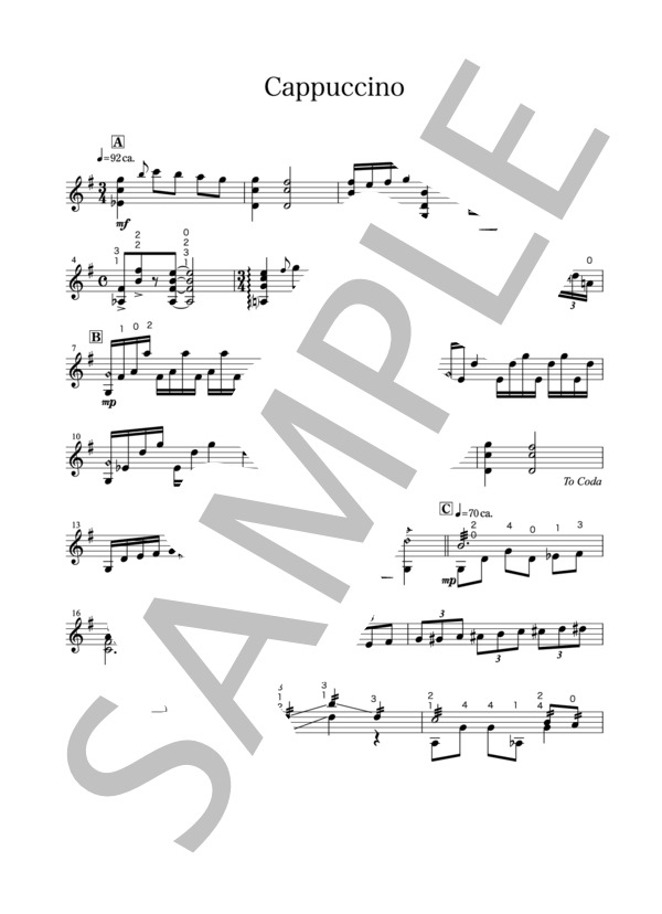 【Mn】Cappuccino  /  石橋敬三 (石橋 敬三) / マンドリン 中級 - サンプル譜面 1/2