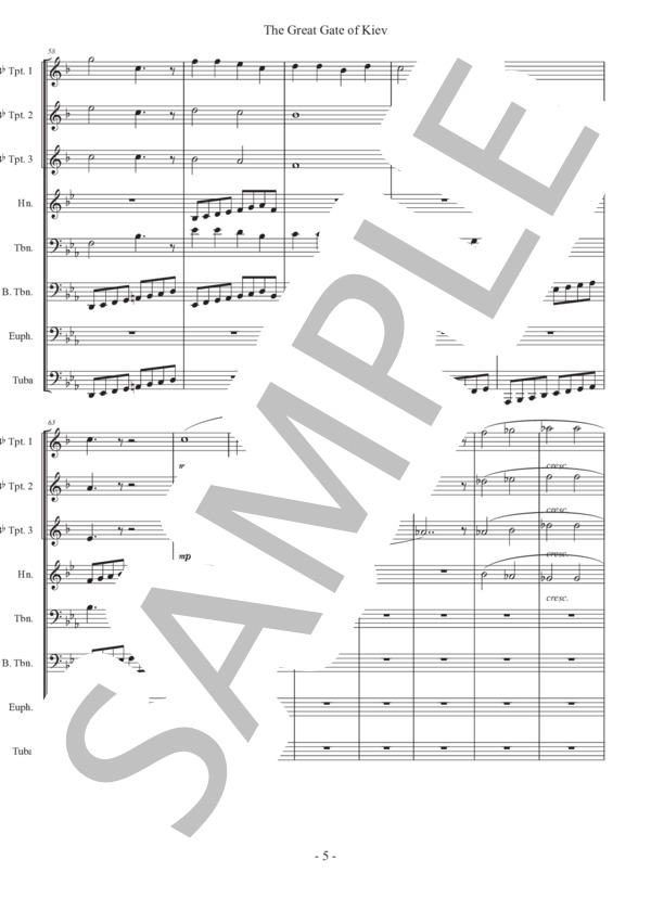 楽譜】金管八重奏のための『展覧会の絵』より「キエフの大門