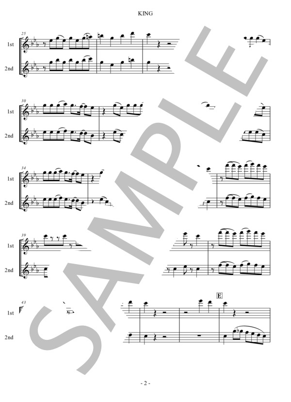 KING (Kanaria) / フルート 中〜上級 - サンプル譜面 2/4