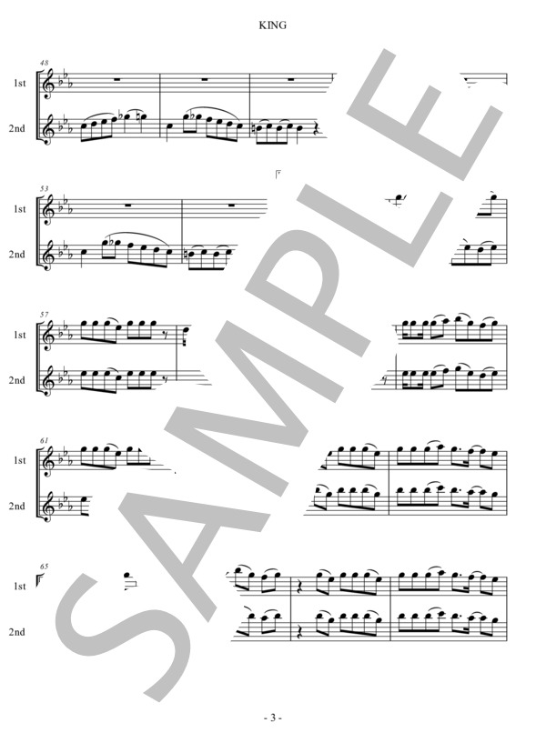 KING (Kanaria) / フルート 中〜上級 - サンプル譜面 3/4