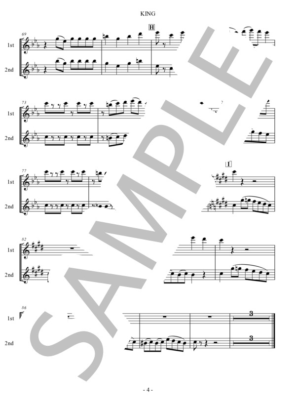 KING (Kanaria) / フルート 中〜上級 - サンプル譜面 4/4