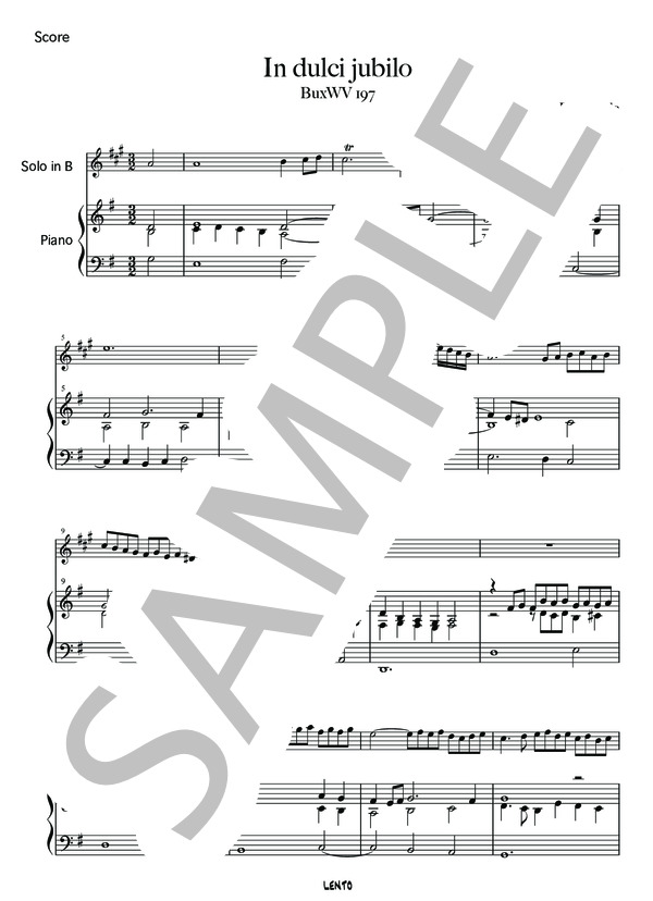 甘き喜びのうちに BuxWV197 (ディートリヒ・ブクステフーデ) / ソプラノサックス 初〜中級 - サンプル譜面 2/5