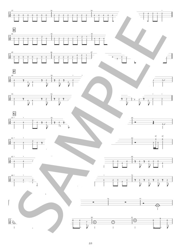 【ベースTAB譜】O・P・P・A・I (感覚 ピエロ) / エレキベース 初〜中級 - サンプル譜面 2/3