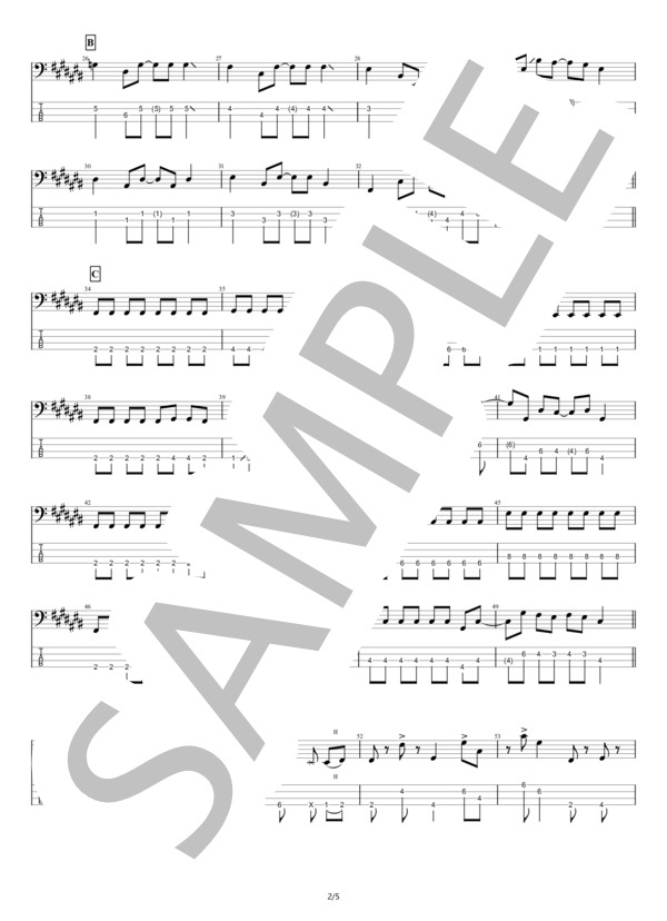 【ベース】エロ (クリープハイプ) / エレキベース 初〜中級 - サンプル譜面 2/5