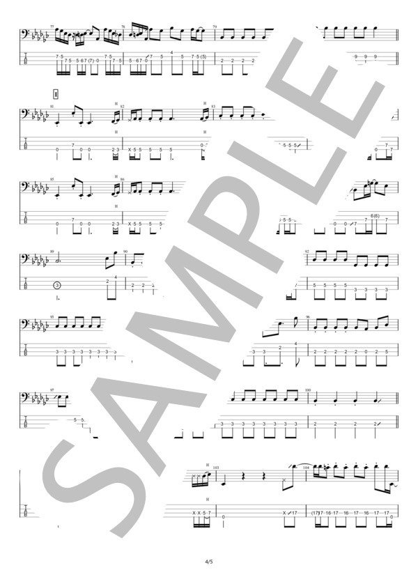 【ベース】FIRE GROUND (Official髭男dism) / エレキベース 中級 - サンプル譜面 4/5