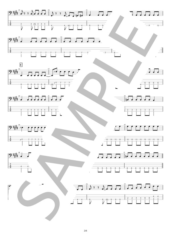 【ベース】ブロッサム (reGretGirl) / エレキベース 初〜中級 - サンプル譜面 2/5