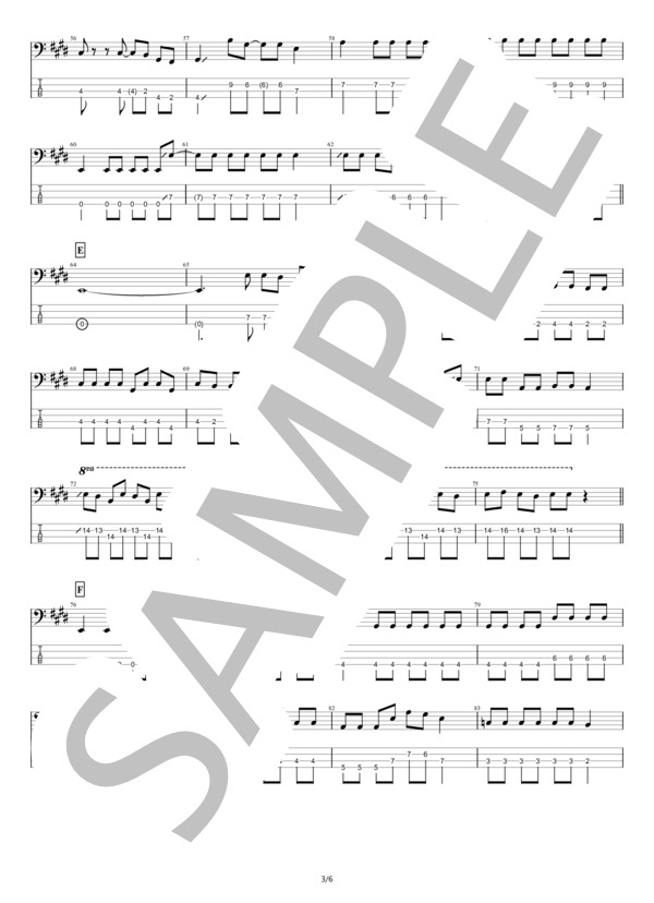 【ベース】ブロッサム (reGretGirl) / エレキベース 初〜中級 - サンプル譜面 3/5