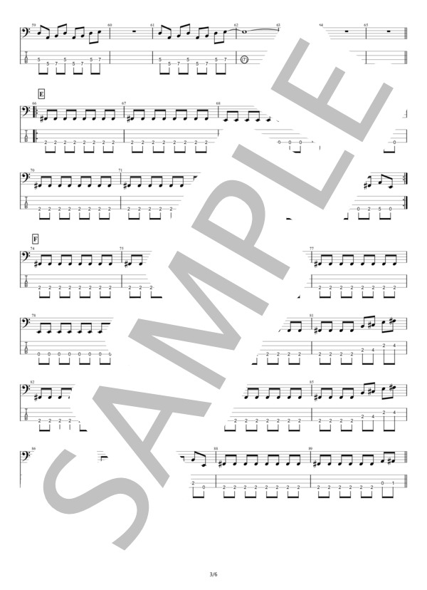 【ベース】DESIRE -情熱- (中森 明菜) / エレキベース 初級 - サンプル譜面 3/5