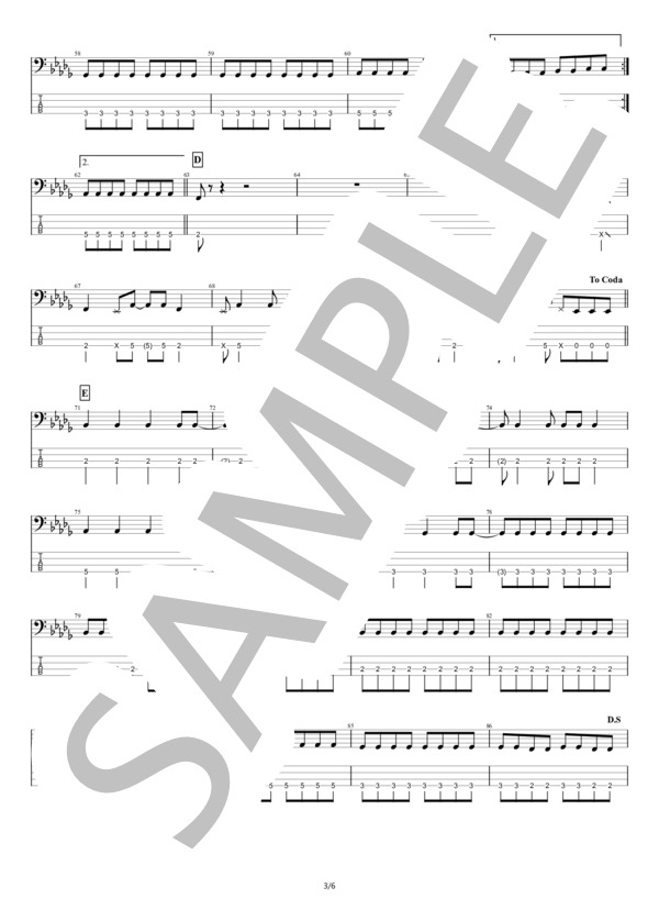 【ベース】BiSH-星が瞬く夜に- / エレキベース 初〜中級 - サンプル譜面 3/5