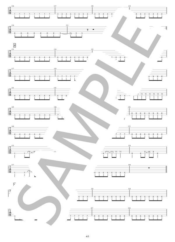 【5弦ベース】プロミスザスター (BiSH) / エレキベース 初級 - サンプル譜面 4/5