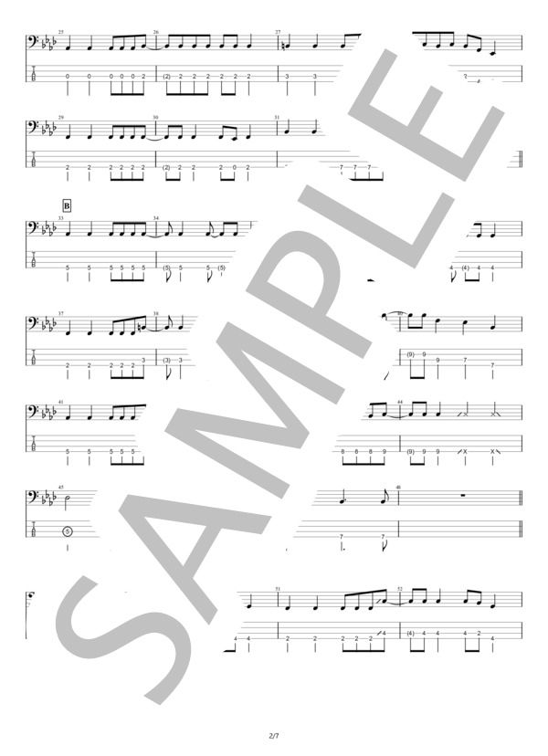 【ベース】エバーグリーン (サイダーガール) / エレキベース 中級 - サンプル譜面 2/5