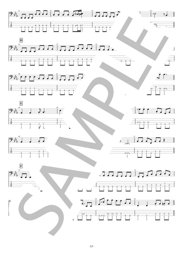 【ベース】猫 (DISH//) / エレキベース 初級 - サンプル譜面 2/3