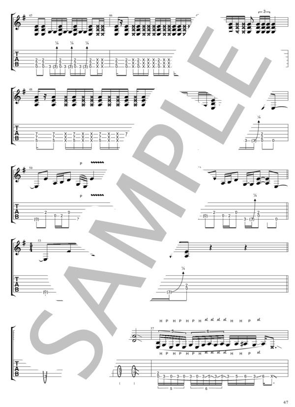 ザ・ルーズ (B'z) / ギターソロ 中級 - サンプル譜面 4/5