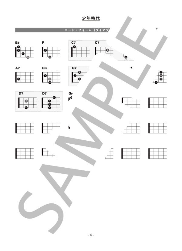 少年時代 (井上 陽水) / ウクレレソロ 初〜中級 - サンプル譜面 4/4