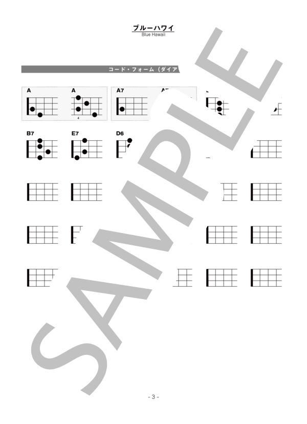 ブルー ハワイ / Blue Hawaii (ラルフ・レインジャー) / ウクレレソロ 中〜上級 - サンプル譜面 3/3