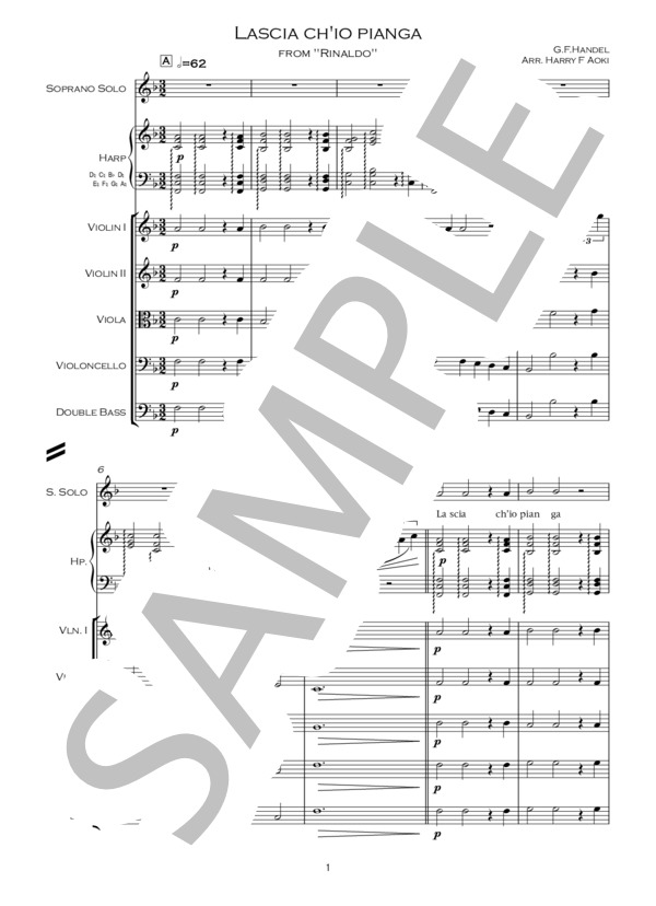 楽譜】私を泣かせてください / ゲオルグ・フリードリヒ
