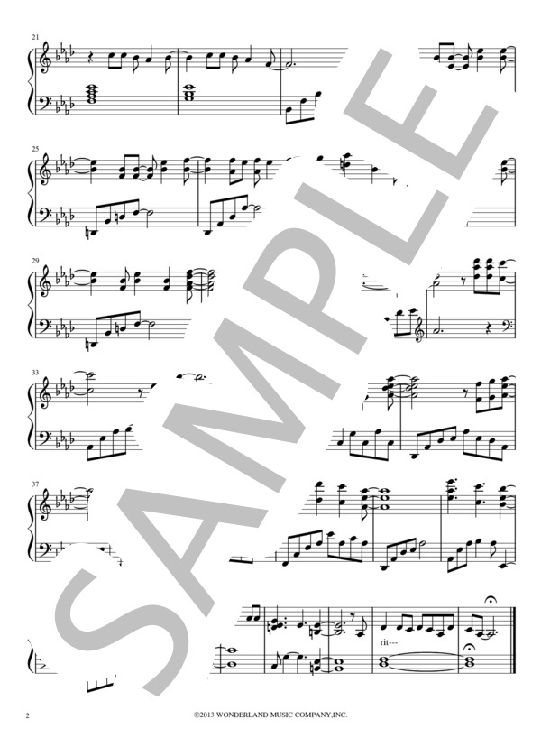 LET IT GO (クリスティン・アンダーソン＝ロペス) / ピアノソロ 中〜上級 - サンプル譜面 2/2