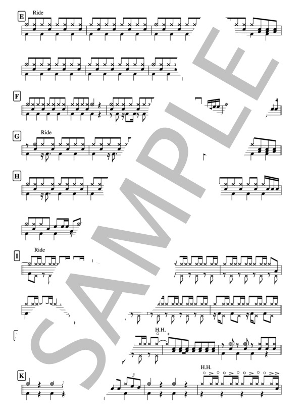 『LOVERS』SUMIKA  ドラム譜  3ページ (sumika) / その他 - サンプル譜面 2/3