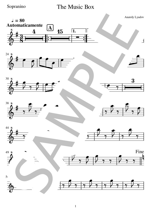 音楽の玉手箱 Op.32 (リコーダー四重奏 SnSAT) (アナトーリ・リャードフ) / アンサンブルリコーダー 初〜中級 - サンプル譜面 5/5