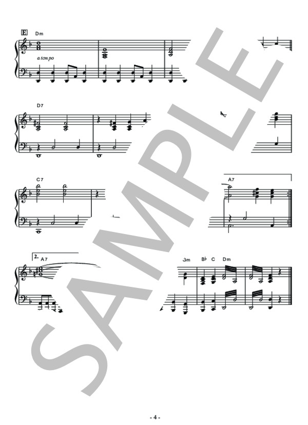 傷だらけのローラ ピアノソロ用楽譜 (西城 秀樹) / 中級 - サンプル譜面 4/4