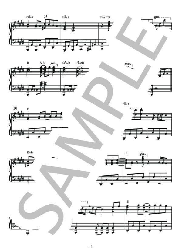 銀河鉄道999 ピアノソロ用楽譜 (タケカワ ユキヒデ) / 中〜上級 - サンプル譜面 3/5