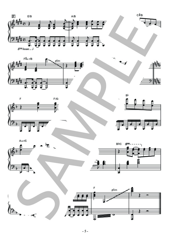 銀河鉄道999 ピアノソロ用楽譜 (タケカワ ユキヒデ) / 中〜上級 - サンプル譜面 5/5