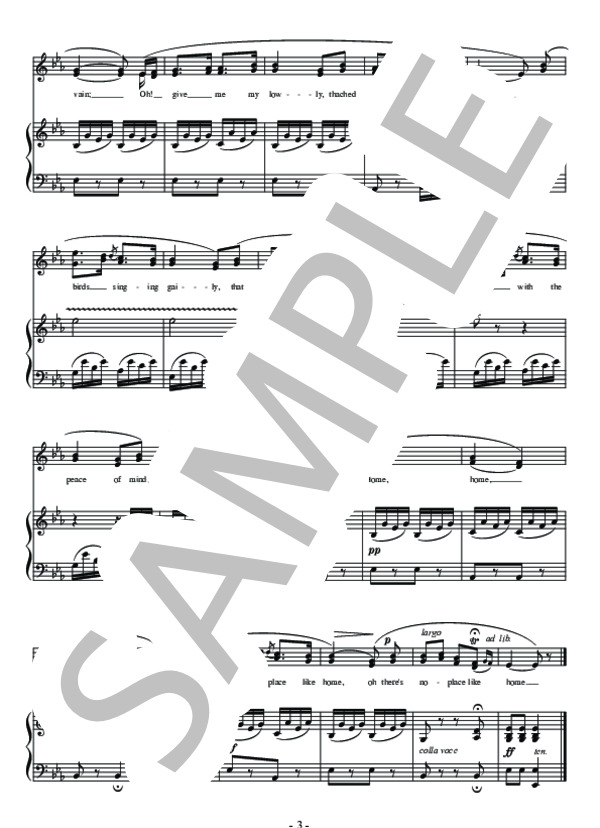 Home, Sweet Home (埴生の宿) 二部合唱＋ピアノ伴奏楽譜 (ヘンリー・ローリー ビショップ) / 中級 - サンプル譜面 3/3