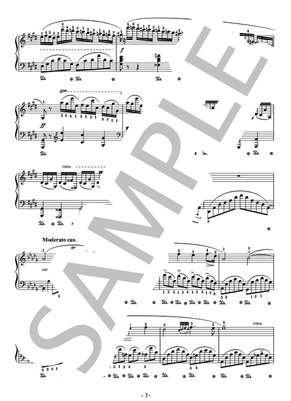 ショパン作曲 幻想即興曲 Op.66  ピアノソロ用楽譜 (フレデリック・ショパン) / 中〜上級 - サンプル譜面 3/5