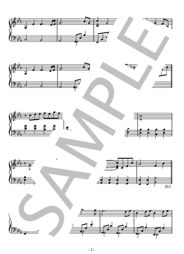 オリジナルピアノ曲「Forever」ピアノソロ用楽譜 (市花 真弓) / 中級 - サンプル譜面 2/3