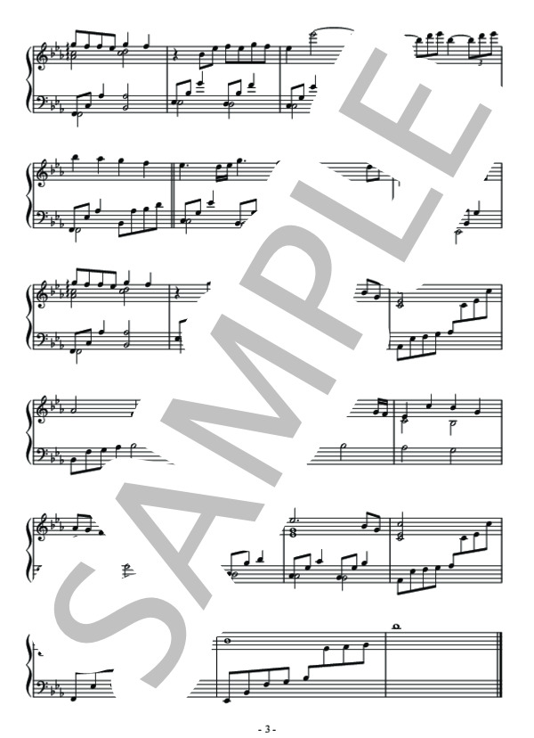 オリジナルピアノ曲「Forever」ピアノソロ用楽譜 (市花 真弓) / 中級 - サンプル譜面 3/3