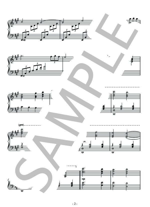 オリジナルピアノ組曲「The creation of the World」5Day 大空を飛ぶ鳥と水中の生物 ピアノソロ用楽譜 (市花 真弓) / 中級 - サンプル譜面 2/3