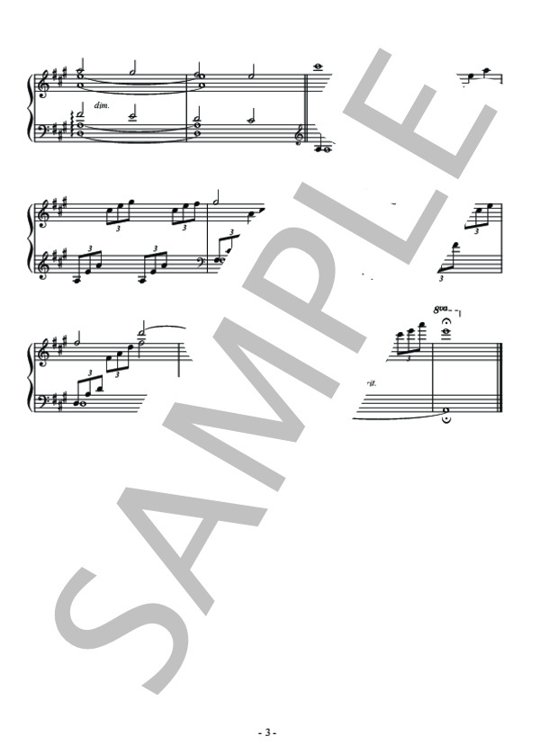 オリジナルピアノ組曲「The creation of the World」5Day 大空を飛ぶ鳥と水中の生物 ピアノソロ用楽譜 (市花 真弓) / 中級 - サンプル譜面 3/3