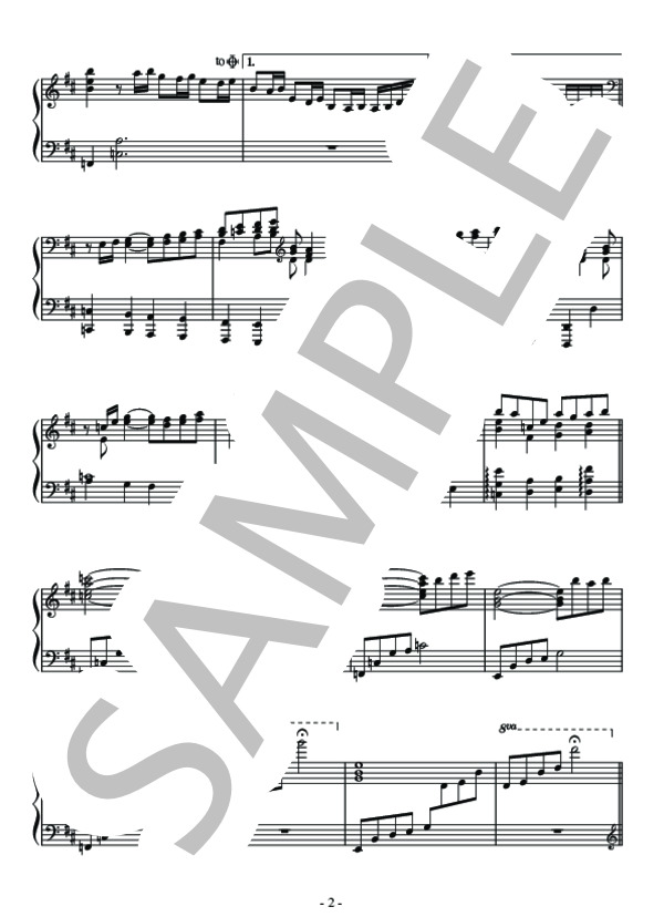 オリジナルピアノ組曲「The creation of the World」1Day 光と闇 ピアノソロ用楽譜 (市花 真弓) / 中級 - サンプル譜面 2/3