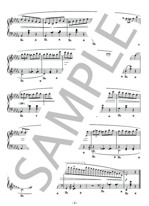 ショパン作曲 ワルツ Op.64-1(子犬のワルツ）ピアノソロ用楽譜 (フレデリック・ショパン) / 中〜上級 - サンプル譜面 4/4